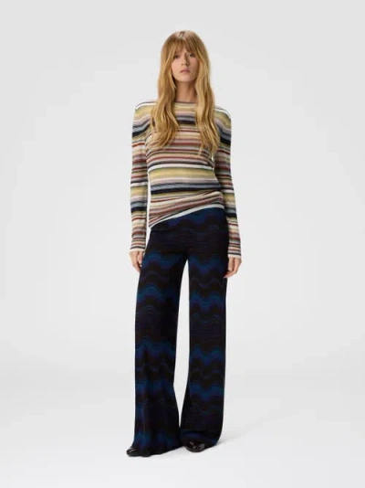 Missoni Palazzo Trousers With Wave Pattern In Multi
