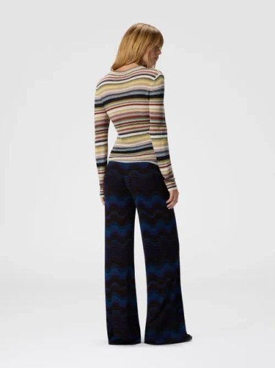 Missoni Palazzo Trousers With Wave Pattern In Multi