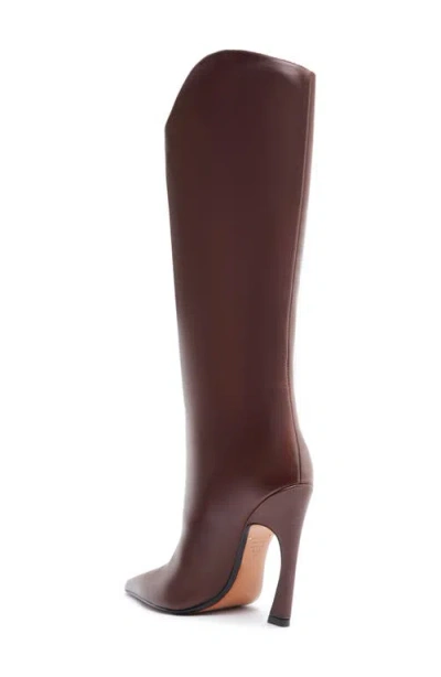 Schutz Maryann Up Curve Pointed Toe Tall Boot In Brown