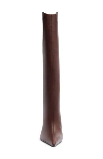Schutz Maryann Up Curve Pointed Toe Tall Boot In Brown