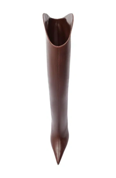 Schutz Maryann Up Curve Pointed Toe Tall Boot In Brown