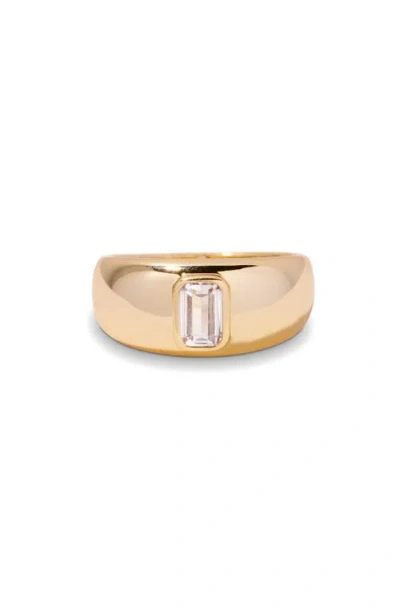 Brook & York Brook And York Carter Baguette Cut Cubic Zirconia Dome Ring In Gold