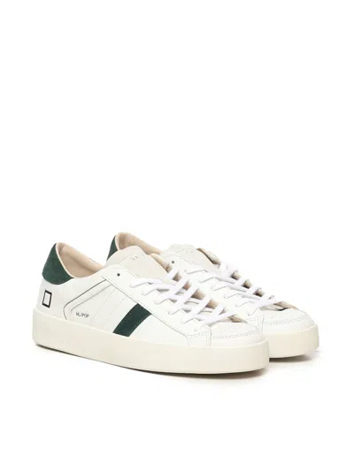 Date Hill Low Sneakers In White And Green Leather In White