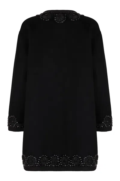 P.a.r.o.s.h Embellished Floral Coat In Black