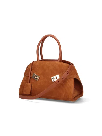 Ferragamo Medium Hug Tote Bag In Brown