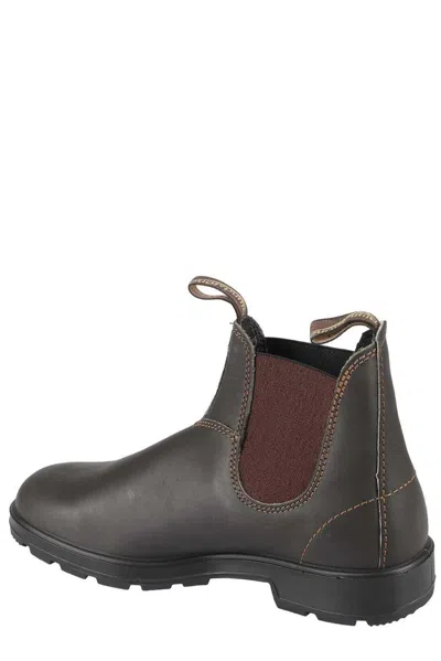 Blundstone Ankle-high Rustic Brown Leather Boots With Elastic Side Straps In Animal Print