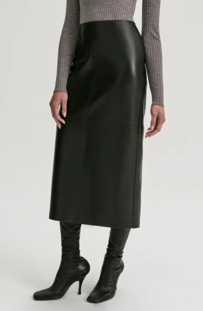A.l.c A. L.c. Marta Leather Midi Skirt In Black