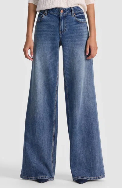 Alice And Olivia Chic High Rise Wide Leg Jeans In Brooklyn Blue