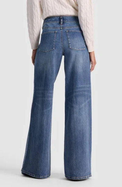 Alice And Olivia Chic High Rise Wide Leg Jeans In Brooklyn Blue