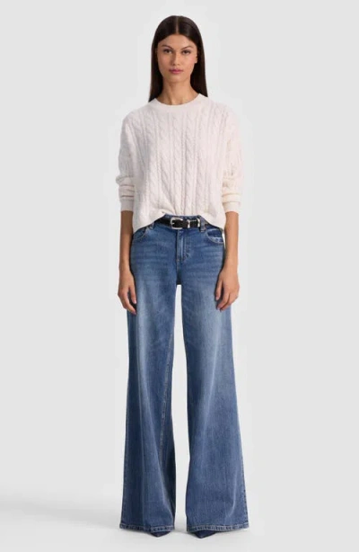 Alice And Olivia Chic High Rise Wide Leg Jeans In Brooklyn Blue