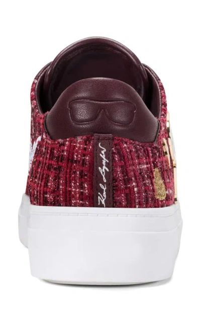 Karl Lagerfeld Cate Pins Sneaker In Burgundy