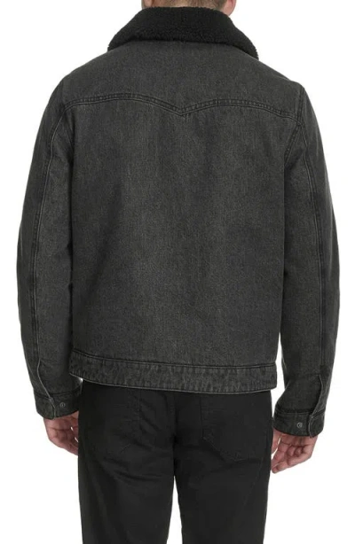 Levi's Men's Denim Western Sherpa Lined Collar Jacket In Black