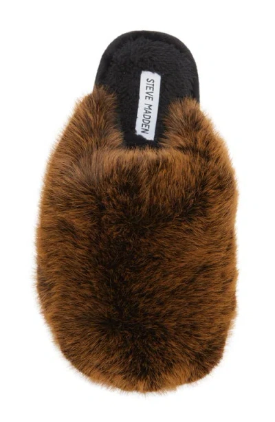 Steve Madden Poof Faux Fur Slipper In Animal Print