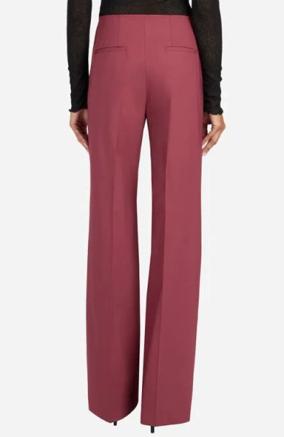 Santorelli Della Straight Leg Pants In Stretch Wool In Burgundy