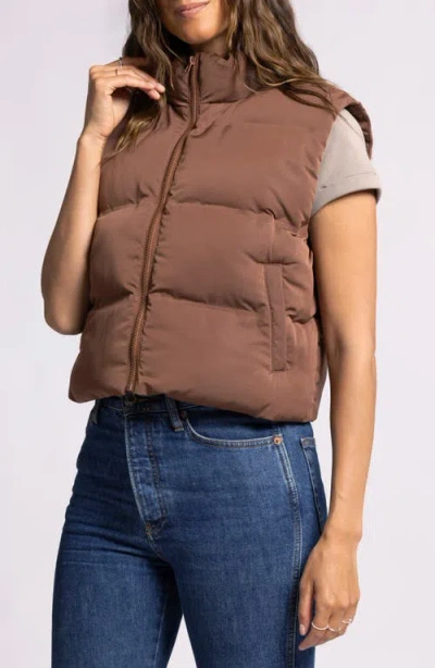 Thread & Supply Issey Puffer Vest In Cappuccino In Multi