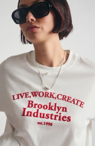 Brooklyn Industries Live, Work, Create Graphic T-shirt In White