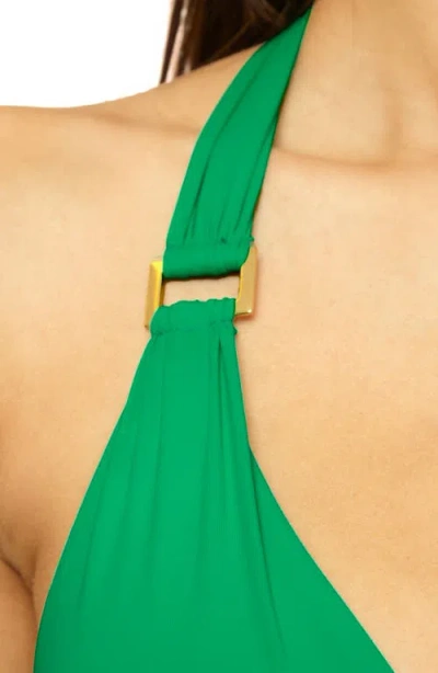 Soluna Sun Goddess Halter Bikini Top In Green