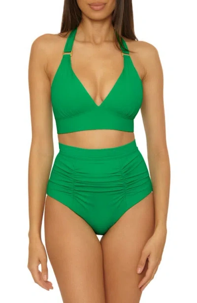 Soluna Sun Goddess Halter Bikini Top In Green