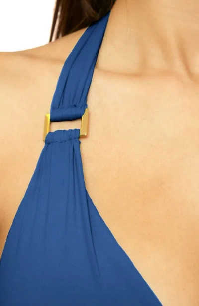 Soluna Sun Goddess Halter Bikini Top In Blue