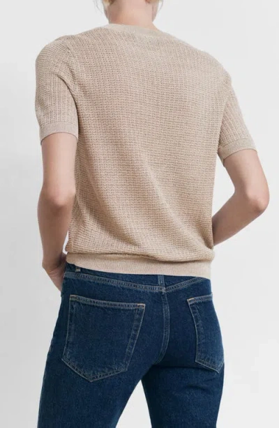 Mango Women's Short-sleeved Lurex Sweater In Neutral