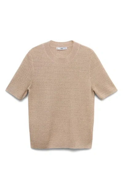 Mango Women's Short-sleeved Lurex Sweater In Neutral