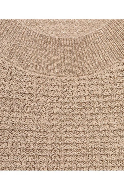 Mango Women's Short-sleeved Lurex Sweater In Neutral