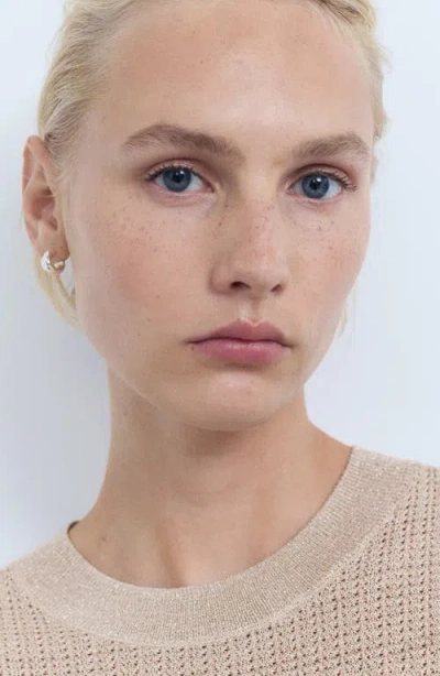 Mango Women's Short-sleeved Lurex Sweater In Neutral