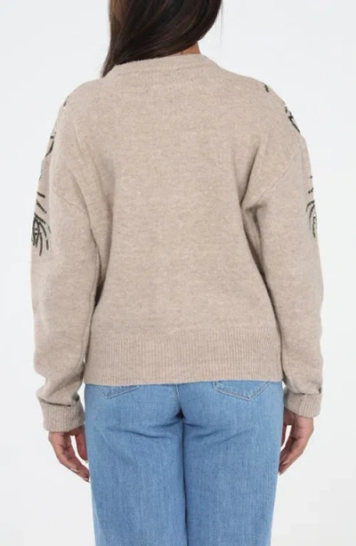 Rain And Rose Sequin Cardigan In Brown