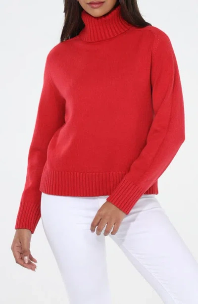 Rain And Rose Turtleneck Sweater In Red