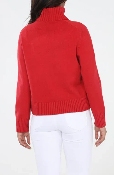 Rain And Rose Turtleneck Sweater In Red