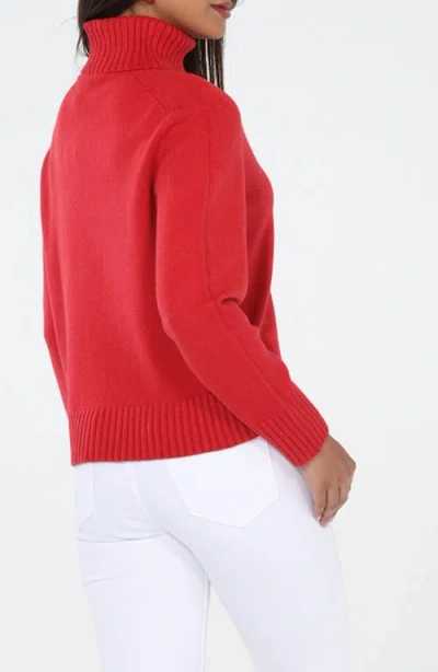 Rain And Rose Turtleneck Sweater In Red