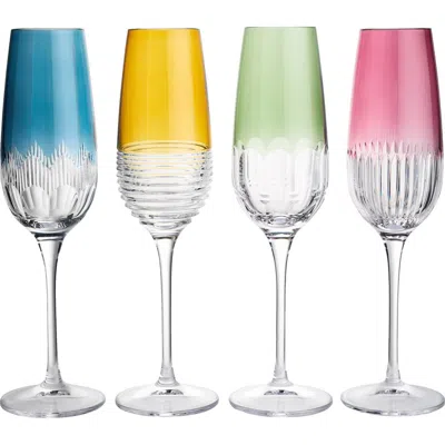 Waterford Mixology Mixed Set Of 4 Champagne Flutes In Multi