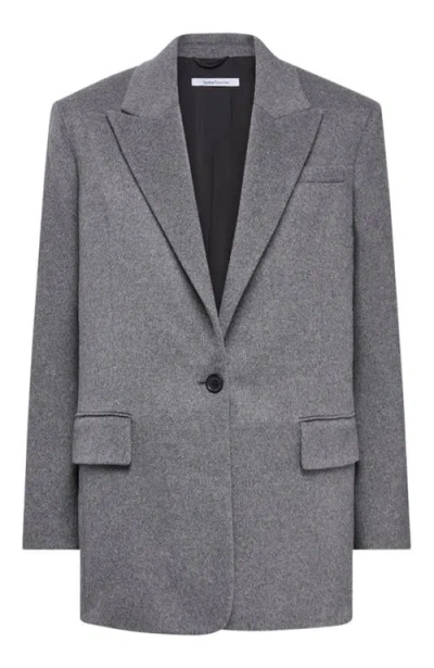 Another Tomorrow Tailored Cashmere Jacket In Gray