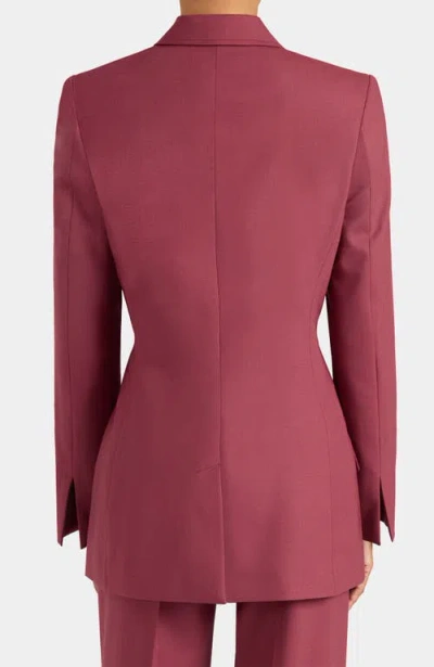 Santorelli Freya Three Button Jacket In Stretch Wool In Brown