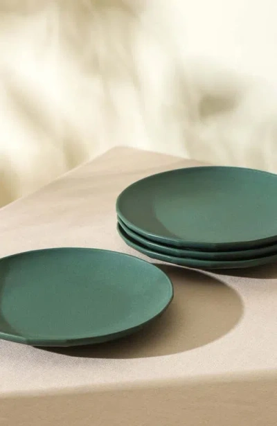 Stone Lain Rio Stoneware 4-piece Dinner Plate Set In Green