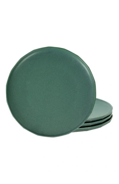 Stone Lain Rio Stoneware 4-piece Dinner Plate Set In Green