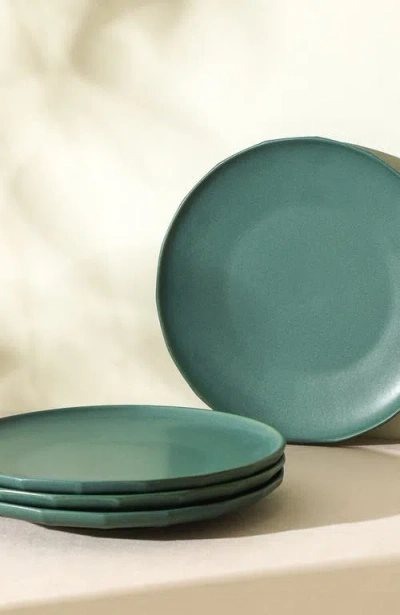 Stone Lain Rio Stoneware 4-piece Dinner Plate Set In Green