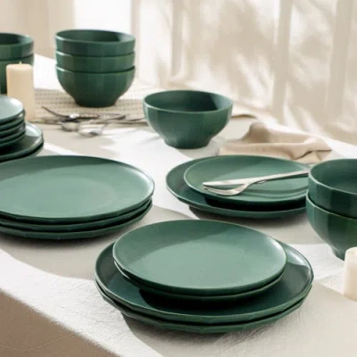 Stone Lain Rio Stoneware 4-piece Dinner Plate Set In Green