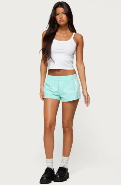 Edikted Nikki Side Stripe Nylon Shorts In Blue