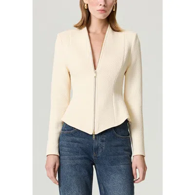 Nocturne Zipper Detailed Blouse In Neutral