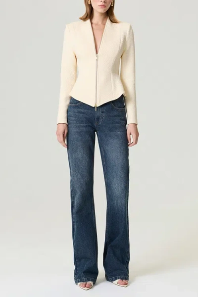 Nocturne Zipper Detailed Blouse In Neutral