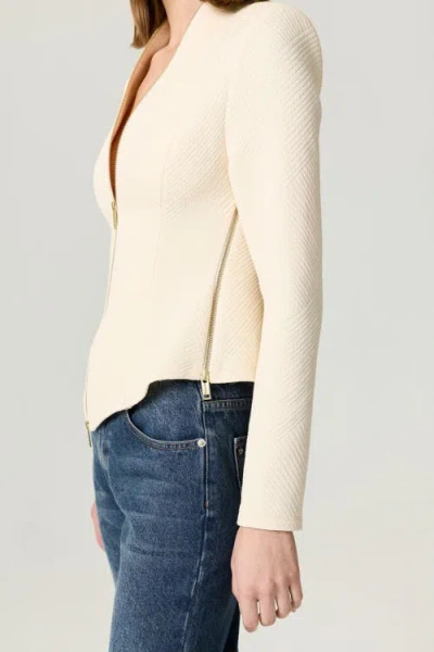 Nocturne Zipper Detailed Blouse In Neutral