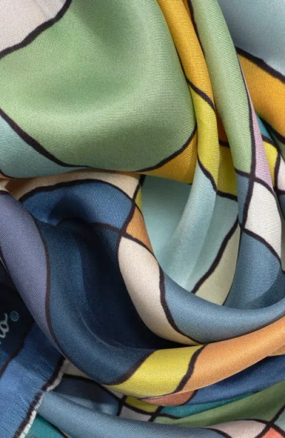 Echo Windowpane Silk Square In Multi