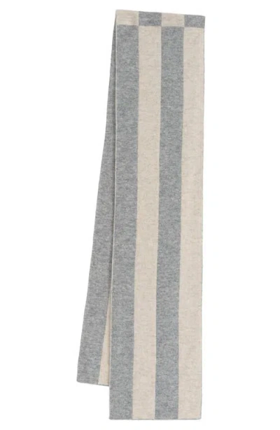 Echo Split Stripe Wool Scarf In Brown