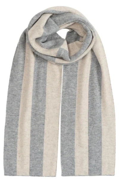 Echo Split Stripe Wool Scarf In Brown