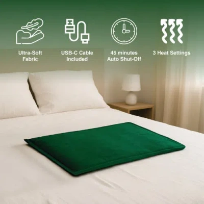 Pursonic Large Electric Heating Pad In Green