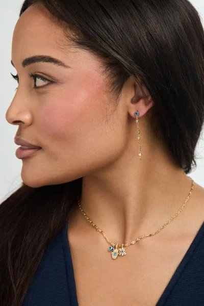 Alex And Ani Evil Eye Front To Back Chain Earring In Gold