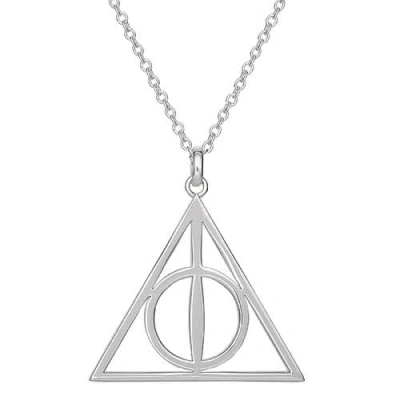 Harry Potter Deathly Hallows Necklace, 18-inch Chain In Metallic