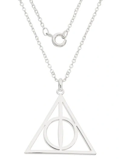 Harry Potter Deathly Hallows Necklace, 18-inch Chain In Metallic