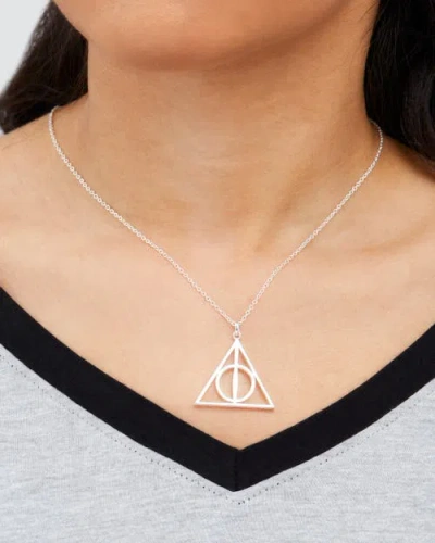 Harry Potter Deathly Hallows Necklace, 18-inch Chain In Metallic